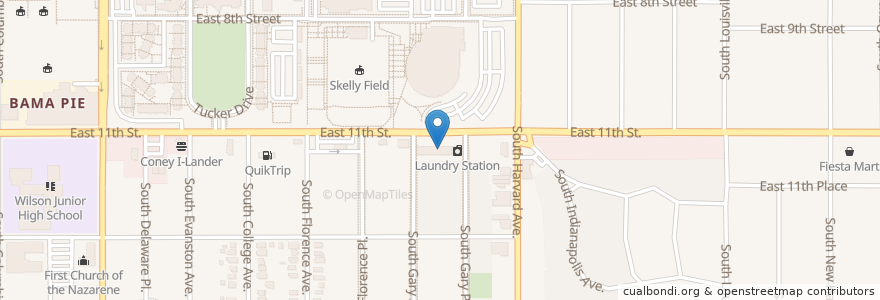 Mapa de ubicacion de Ed's Hurricane Lounge en 美利坚合众国/美利堅合眾國, 俄克拉何马州 / 奧克拉荷馬州, Tulsa County, Tulsa.