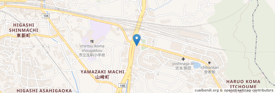 Mapa de ubicacion de 南都銀行 en 일본, 나라현, 生駒市.