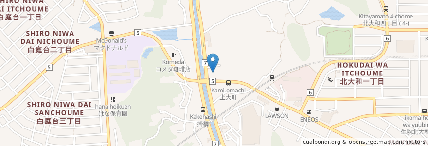Mapa de ubicacion de コスモ石油販売 セルフ 学研北生駒 en Japão, 奈良県, 生駒市.