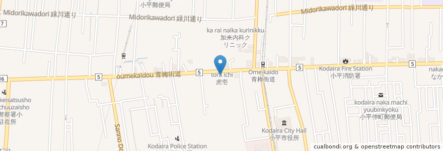 Mapa de ubicacion de Big Boy en 日本, 東京都, 小平市.
