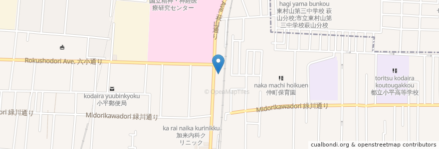 Mapa de ubicacion de 国際パティシエ調理師専門学校 en Japão, Tóquio, 小平市.
