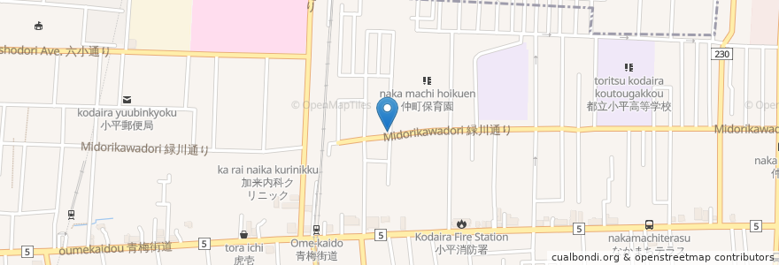 Mapa de ubicacion de 小城医院 en 日本, 東京都, 小平市.