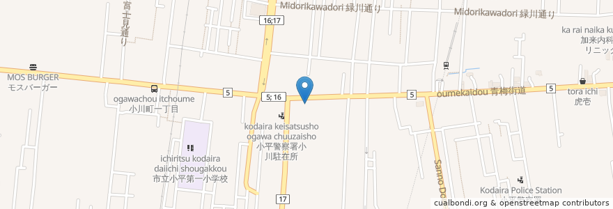Mapa de ubicacion de 万豚記 en Japón, Tokio, Kodaira.