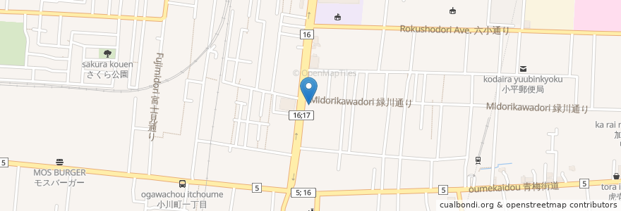 Mapa de ubicacion de マクドナルド en 日本, 东京都/東京都, 小平市.