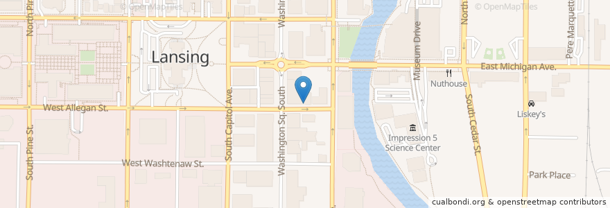 Mapa de ubicacion de Anqi Sushi Express en Stati Uniti D'America, Michigan, Ingham County, Lansing.
