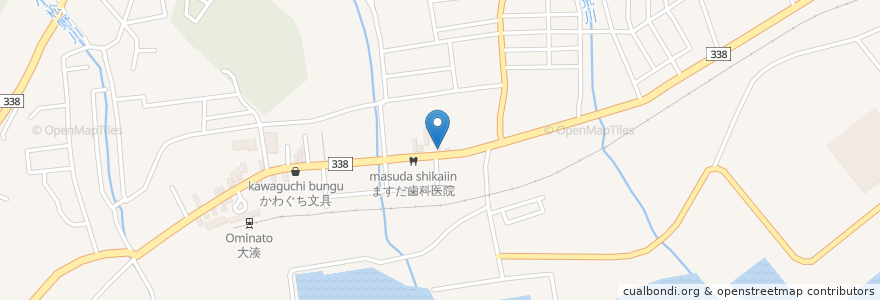 Mapa de ubicacion de あけぼの調剤薬局 en Japonya, 青森県, むつ市.