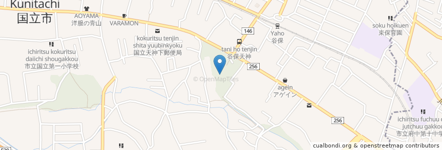 Mapa de ubicacion de 谷保天満宮 en اليابان, 東京都, 国立市.