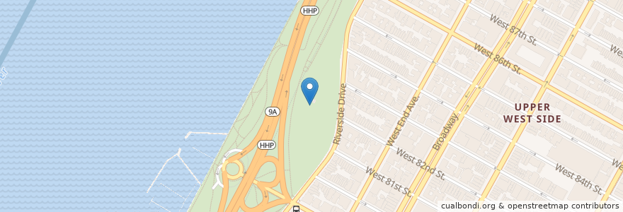 Mapa de ubicacion de Riverside Park 7 en الولايات المتّحدة الأمريكيّة, نيويورك, New York, New York County, Manhattan, Manhattan Community Board 7.