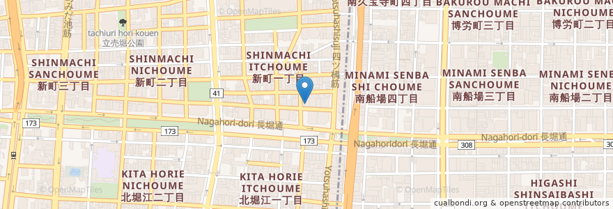 Mapa de ubicacion de 西消防署新町出張所 en Japon, Préfecture D'Osaka, 大阪市, 西区.