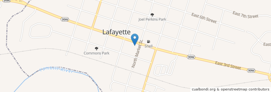 Mapa de ubicacion de Lafayette Post Office en Соединённые Штаты Америки, Орегон, Yamhill County, Lafayette.