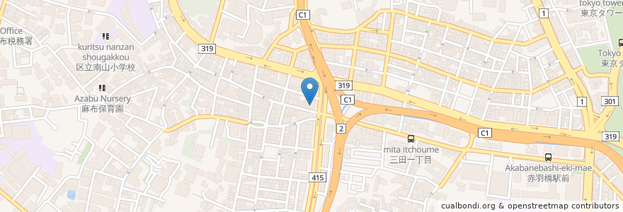 Mapa de ubicacion de りそな銀行 en Japon, Tokyo, 港区.