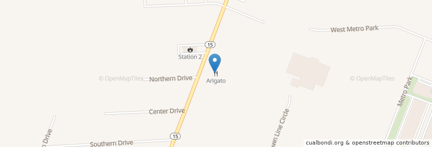 Mapa de ubicacion de Arigato en Estados Unidos De América, Nueva York, Monroe County, Brighton Town.