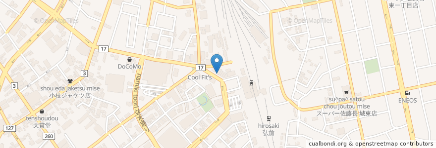 Mapa de ubicacion de 日本海庄や en 日本, 青森県, 弘前市.