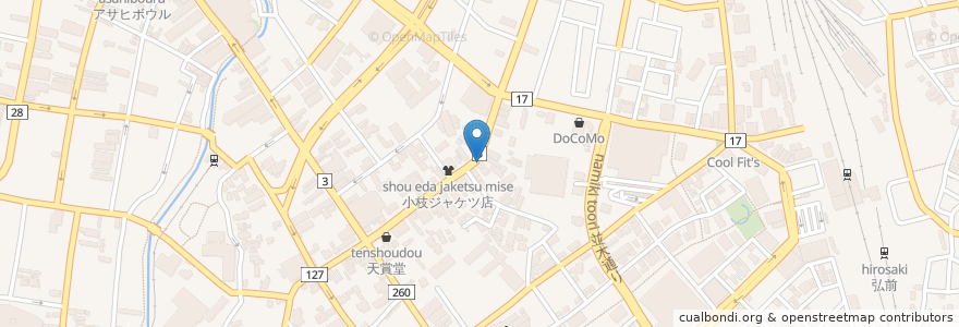 Mapa de ubicacion de 秋田銀行弘前支店 en Japan, Aomori Prefecture, Hirosaki.