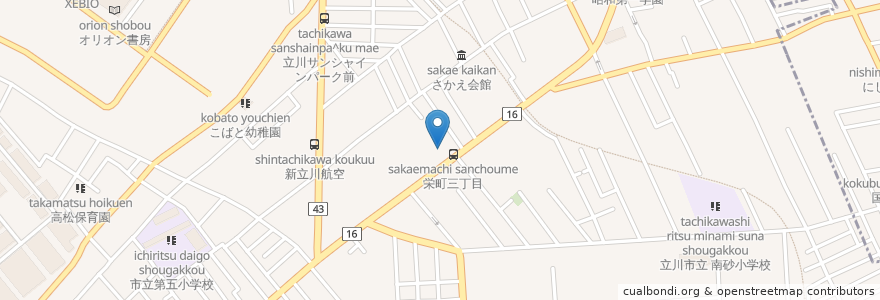 Mapa de ubicacion de 梅の花 en ژاپن, 東京都, 立川市.
