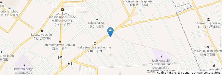 Mapa de ubicacion de ガスト 立川栄店 en Japon, Tokyo, 立川市.