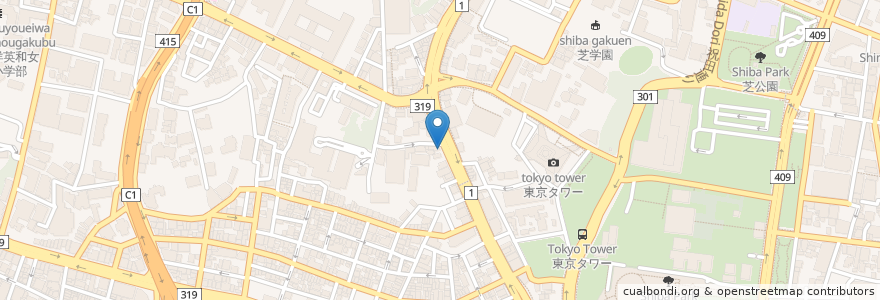 Mapa de ubicacion de 中華菜館 源記 en اليابان, 東京都, 港区.
