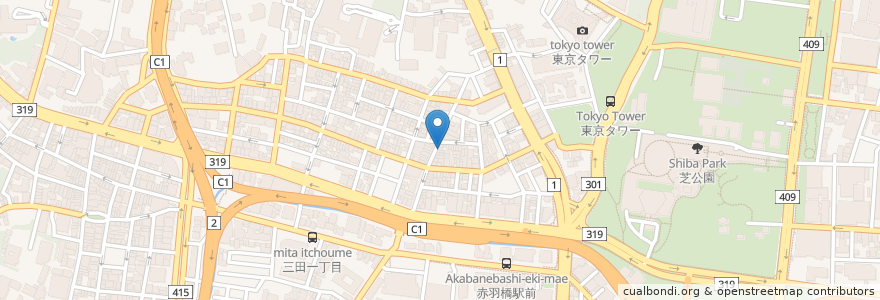 Mapa de ubicacion de Kosari en Japan, Tokio, 港区.