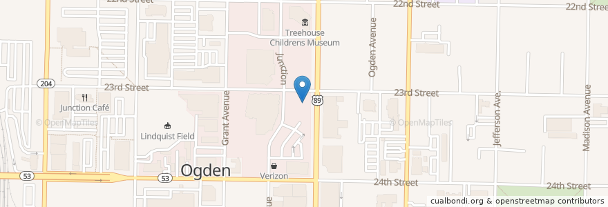 Mapa de ubicacion de Five Guys en États-Unis D'Amérique, Utah, Weber County, Ogden.