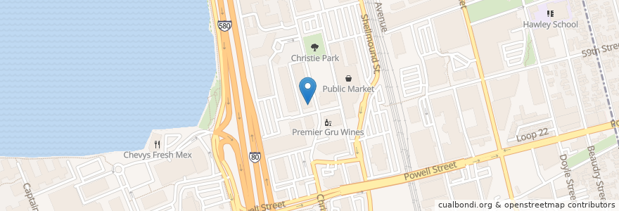 Mapa de ubicacion de Comeback Cafe en Amerika Birleşik Devletleri, Kaliforniya, Alameda İlçesi, Emeryville.