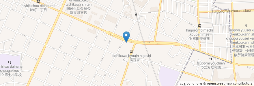Mapa de ubicacion de さいとう内科外科クリニック en 일본, 도쿄도, 立川市, 国立市.