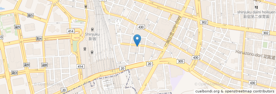 Mapa de ubicacion de 大戸屋 en Giappone, Tokyo, Shinjuku.