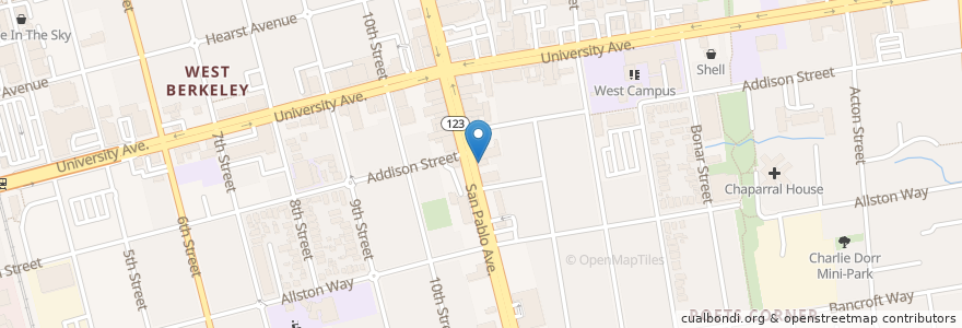 Mapa de ubicacion de Acme Bar en United States, California, Alameda County, Berkeley.