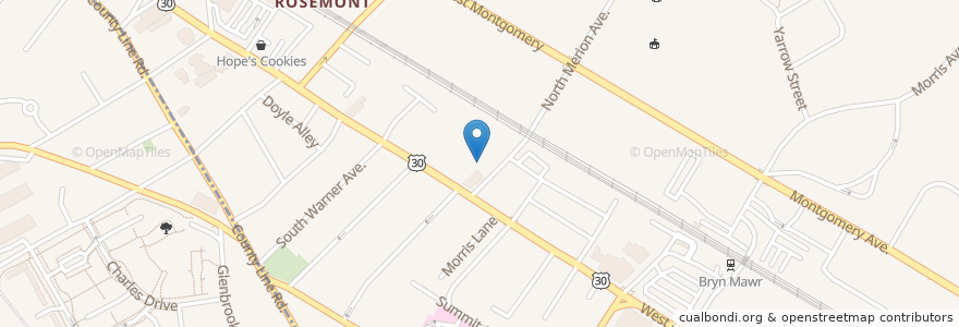 Mapa de ubicacion de Fuji Mountain Japanese Restaurant en Amerika Birleşik Devletleri, Pensilvanya, Lower Merion Township.