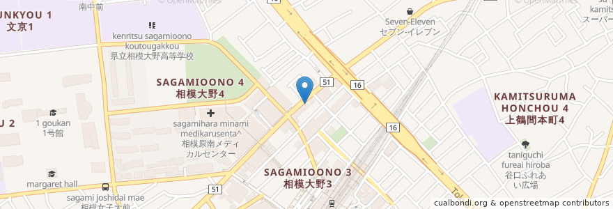 Mapa de ubicacion de ラーメンかるあ en Japonya, 神奈川県, 相模原市, 南区.