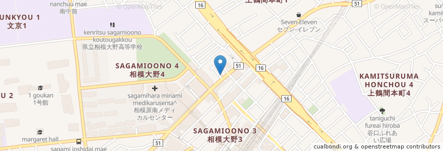 Mapa de ubicacion de 山東水餃王 en 日本, 神奈川県, 相模原市, 南区.