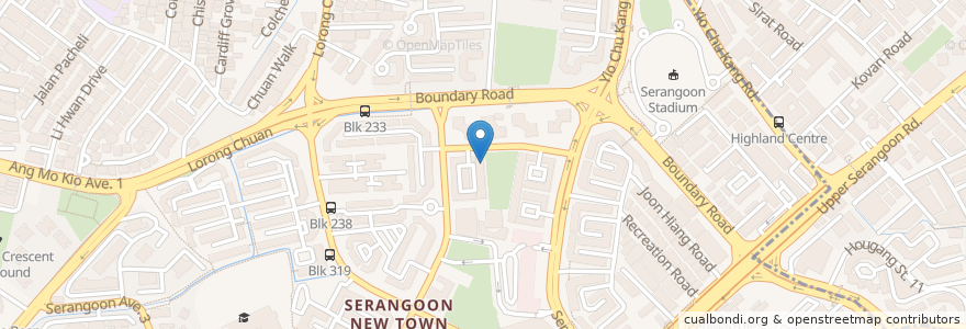 Mapa de ubicacion de POSB Serangoon Central Branch en Singapour, Southeast.