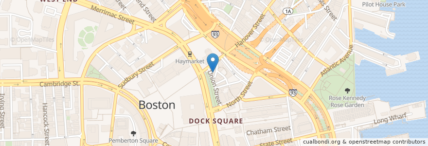 Mapa de ubicacion de The Bell in Hand en ایالات متحده آمریکا, ماساچوست, Suffolk County, Boston.