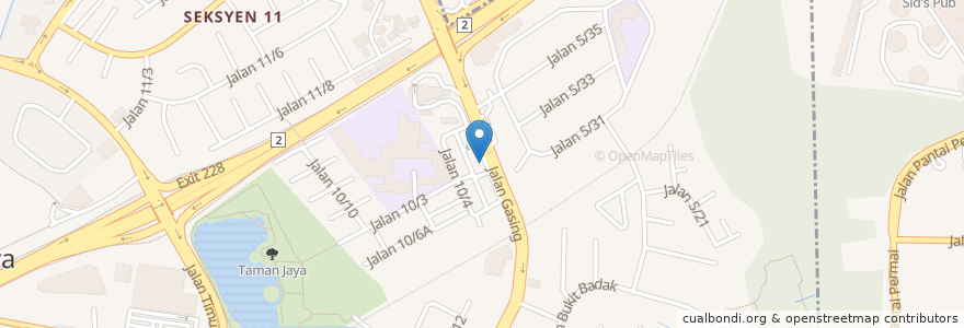 Mapa de ubicacion de Domino's Pizza en Malásia, Selangor, Petaling Jaya.