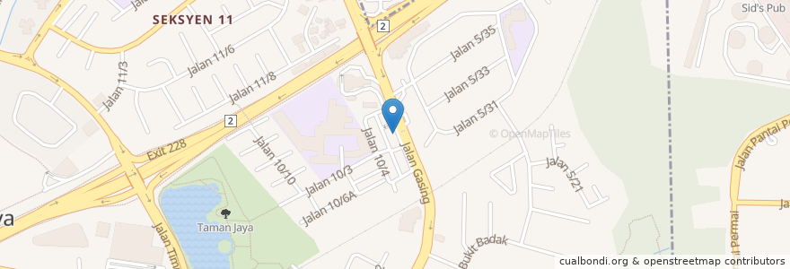Mapa de ubicacion de Ol' Skool Bistro en マレーシア, セランゴール, Petaling Jaya.