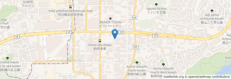 Mapa de ubicacion de 森食堂 en 日本, 神奈川県, 横浜市, 鶴見区.