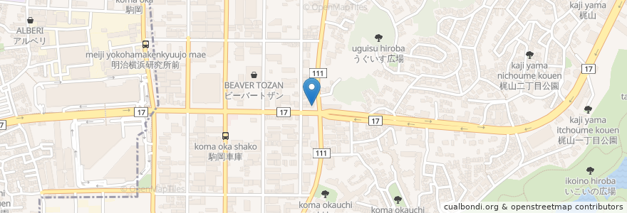 Mapa de ubicacion de らあめん花月 駒岡店 en Japão, 神奈川県, 横浜市, 鶴見区.