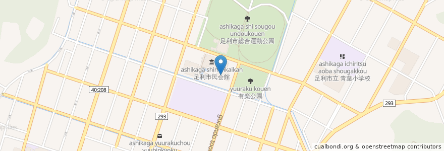 Mapa de ubicacion de 県立足利図書館 en Japan, 栃木県, 足利市.