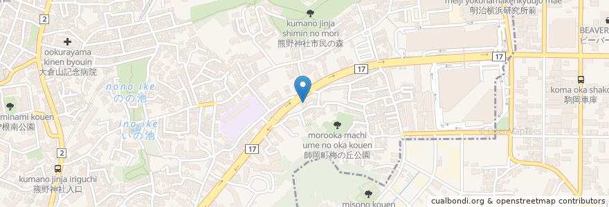 Mapa de ubicacion de 味奈登庵 en Japan, Präfektur Kanagawa, Yokohama, 港北区.