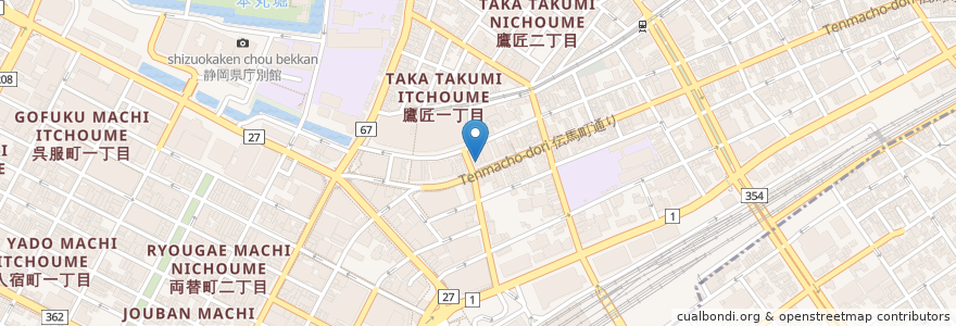 Mapa de ubicacion de スルガ銀行 en Japón, Prefectura De Shizuoka, 静岡市, 葵区.
