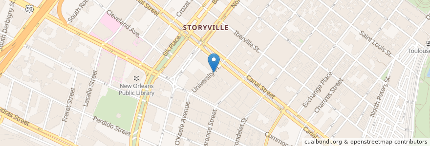 Mapa de ubicacion de Roosevelt Hotel Bar en United States, Louisiana, Orleans Parish, New Orleans.