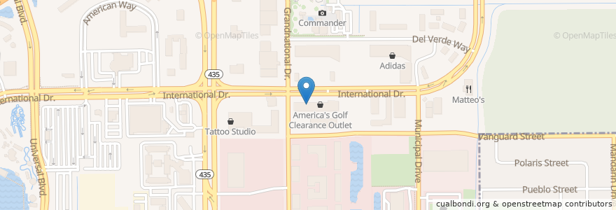 Mapa de ubicacion de Sebastian's Pizza en Amerika Birleşik Devletleri, Florida, Orange County, Orlando.