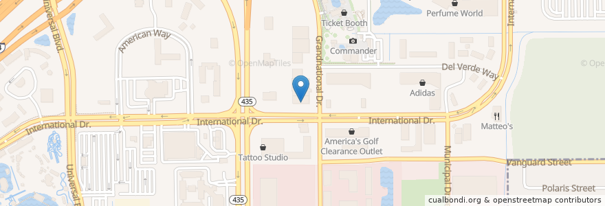 Mapa de ubicacion de Quiznos en Verenigde Staten, Florida, Orange County, Orlando.