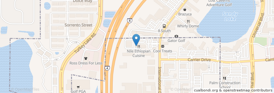 Mapa de ubicacion de Lucky Leprechaun Irish Pub en United States, Florida, Orange County, Orlando.