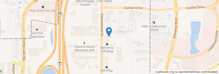 Mapa de ubicacion de O'Shucks Pub & Billiards en الولايات المتّحدة الأمريكيّة, فلوريدا, مقاطعة أورانج, أورلاندو.