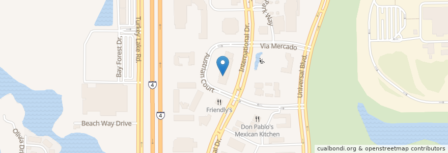 Mapa de ubicacion de Cici's Pizza en 미국, 플로리다주, Orange County.