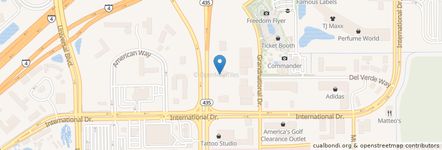 Mapa de ubicacion de Red Bamboo Thai Restaurant en 미국, 플로리다주, Orange County, 올랜도.