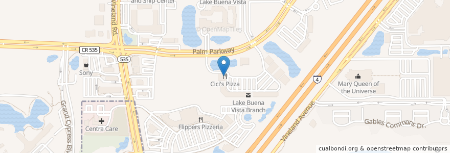 Mapa de ubicacion de Cici's Pizza en Amerika Syarikat, Florida, Orange County.