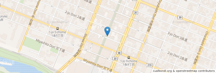 Mapa de ubicacion de 梅光軒 本店 (Baikoken) en Япония, Хоккайдо, Округ Камикава, 旭川市.