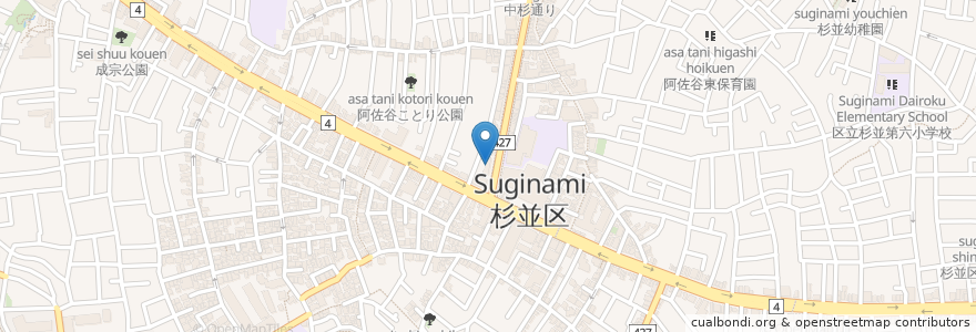 Mapa de ubicacion de デニーズ en Japonya, 東京都, 杉並区.