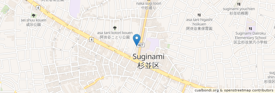 Mapa de ubicacion de 阿佐ヶ谷眼科 en Япония, Токио, Сугинами.